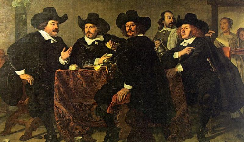 Bartholomeus van der Helst The Regents of the Kloveniersdoelen Eating a Meal of Oysters oil painting image